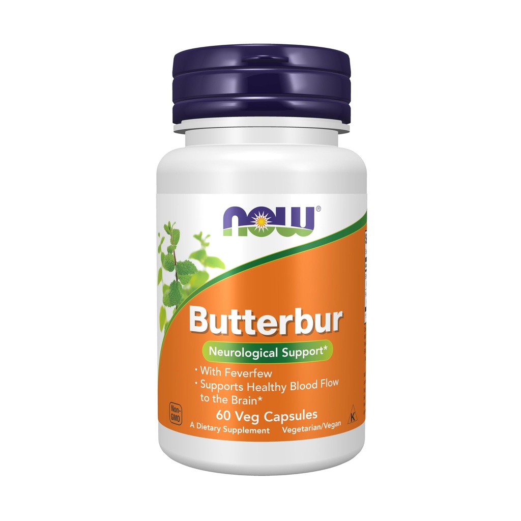 NOW Foods Supplements, Butterbur palavikuga, neuroloogiline tugi *, 60 Veg kapslit