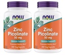 Nüüd toidulisandid, tsinkpikolinaat 50 mg, toetab ensüümi funktsioone, immuunsüsteemi tuge, mitte-GMO, Kosher, sobib veganitele - 240 taimetoitlase kapslit (pakk 2)