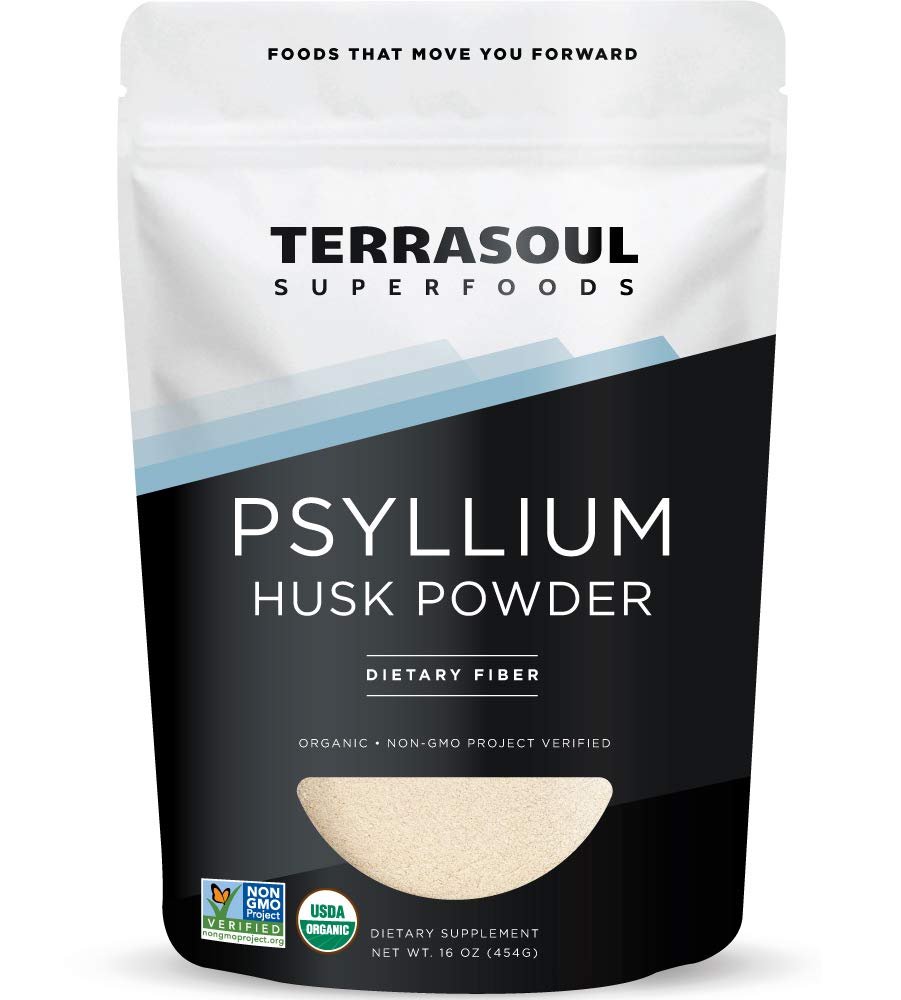 Terrasoul Superfoods Orgaaniline Psyllium Husk Pulber, 1 Lb - Superpeen tekstuur | 99% puhtus | Ideaalne gluteenivabaks küpsetamiseks | Ei ole lillaid leibu