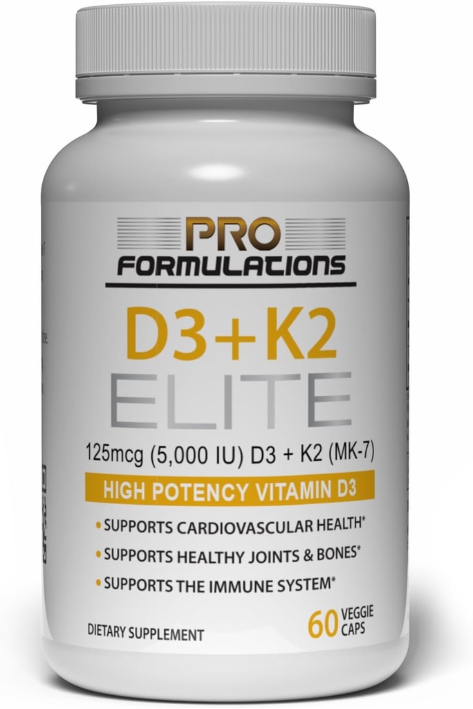 Pro valemid MD D3 + K2 Elite – D3-vitamiin + K2-vitamiin – 60-päevane pakkumine – suure potentsiaaliga, biosaadav MK-7