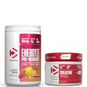 Bund Dymatize Energyze Pre Workout Pulber ja kreatiini monohüdraadi Combo treeninguks ja taastamiseks