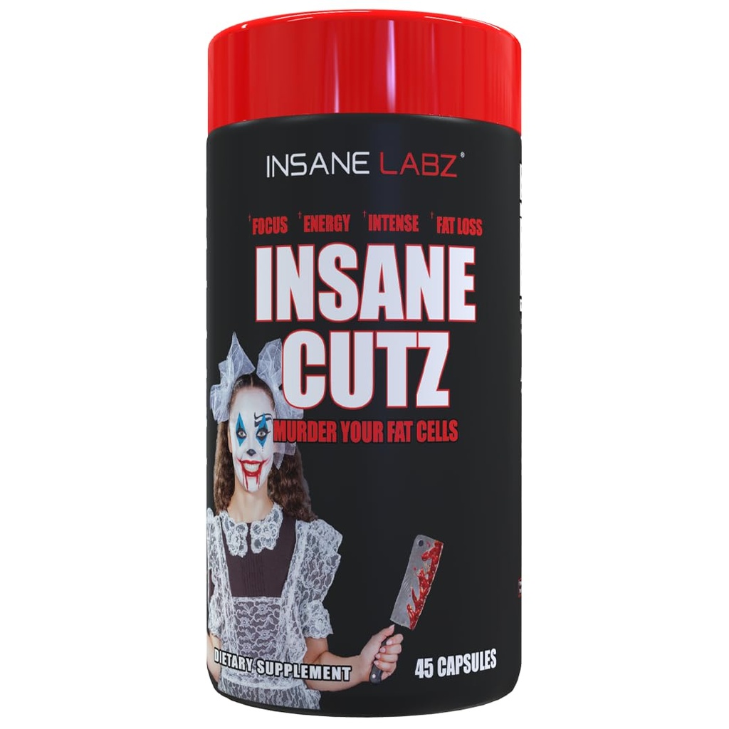 Insane Labz Insane Cutz Intensiivne rasvapõletaja meestele ja naistele, termogeenne kaalulangus täiendada Dandelion Root Extract Kütusel AMPiberry, isu vähendav - 45 Daily Srvgs (45 kapslit)