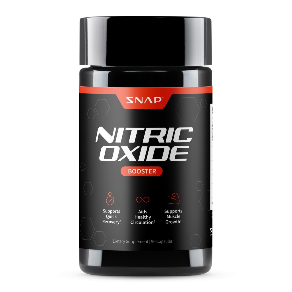 Snap Supplements Lämmastikoksiidi Booster Pre Workout, Lihaste Ehitaja - L Arginiin, L Citrulline 1500mg valem, Tribulus Extract & Panax ženšenn, tugevus ja vastupidavus (90 kapslit)