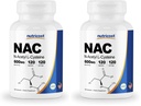 Nutrikost N-atsetüül L-tsüsteiin (NAC) 600mg, 120 taimset kapslit - mitte-GMO, gluteenivaba, taimetoitlased korgid (2. pakend)