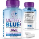 MAXLIFE NATURALS Puhtad Metüleensinised kapslid, Ultimate Metüleen Blue Pharmaceutical Hinne 12mg - 60 kapslit C-vitamiini Ester & NAC glütsiiniga, toetab rakulist ja kognitiivset funktsiooni, valmistatud USA-s
