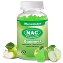 NAC Gummies täiskasvanutele ja lastele 1200mg, NAC-i lisa N-atsetüültsüsteiin, immuunsuse tugi, NAC närimistuge Maksa tervis, suhkruvaba, roheline õunamaitse