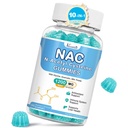 NAC Gummies, NAC täiendus piimaohakaga, Selenium, B6, B12 - antioksüdant, immuuntoetus - N atsetüültsüsteiin 600 mg kummi kohta - mustikamaitseline, 60 Ct