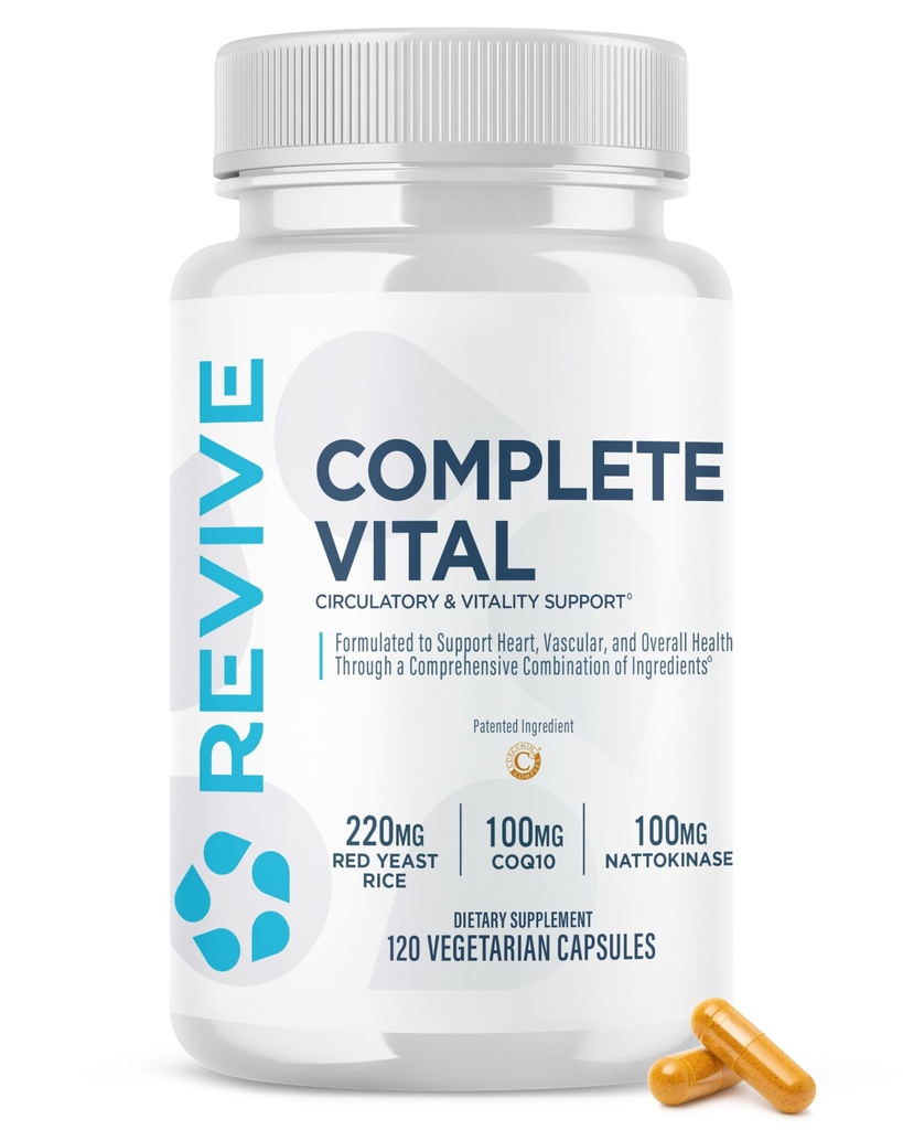 Revive MD Supplements & Support, Complete Vital (120 Vegetarian Capsules) - NAC & CoQ10 Supplement Toetab Tervist, Ja Antioksüdandid aktiivsus (30 Servings)