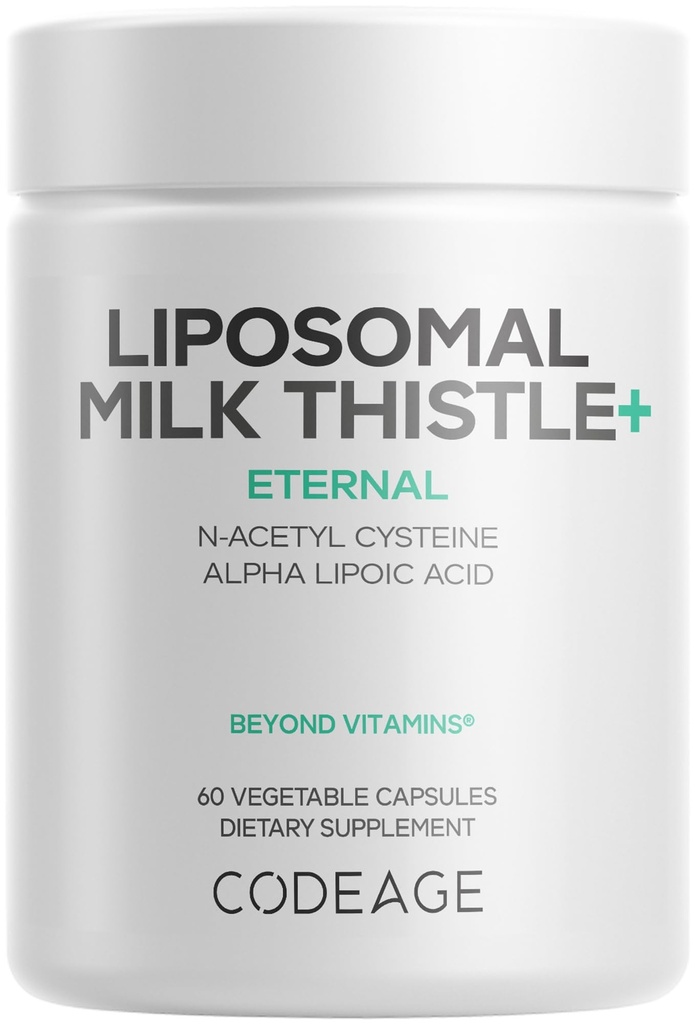 Kodee Liposomal Milk Thistle+ Supplement - Silymarin alates Silybum Marianum, NAC, Artichoke Leaf, Dandelion Juur, Alfa Lipoic Acid, BioPerine, Liposomal Delivery - Non-GMO - 60 kapslit