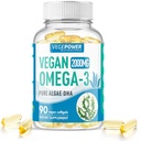 Vegan Omega-3 vetikate DHA lisandid - 2000mg vetikaõli, taimepõhine sünnieelne vetikate DHA, 90 Carrageeni vaba softgels - jätkusuutlik kalaõli alternatiivsed toed aju, süda, silmad, ühine tervis