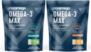 Coromega Omega-3 kalaõli komplekt - 2400mg Omega-3s + D-vitamiin, 3X parem imendumine, kala maitse puudumine, kookospähkli õndsus ja tsitrusviljade purunemine Maitseained, 60 pressitud pakendit