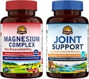 Vitalitown Magneesium + Glükoosamiin Chondroitin MSM Bundle (2. pakk) | Magneesiumi kompleks (punkt 1) & liigese tugi * (punkt 2) | 120 magneesiumkapslit & 90 liigesekapslit