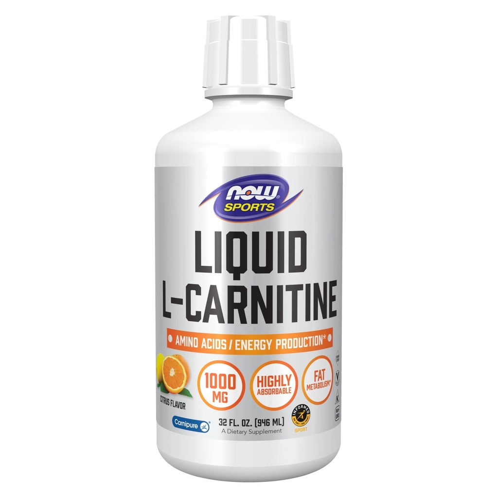 NOW Foods Sports , vedel L- karnitiin , tsitrusviljad , 1000 mg , 32 fl oz ( 946 ml )