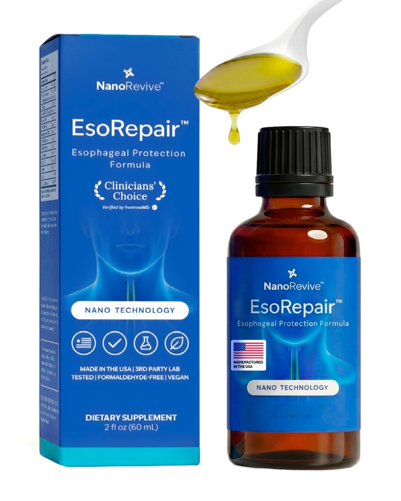 EsoRepair Nano söögitoru ja kõhu tervise täiendused meestele ja naistele - Seedetrakti mugavus - Libedad Elm Bark, tsink L-karnosiin & Aloe Vera ekstrakt - Non-GMO & Piimavaba