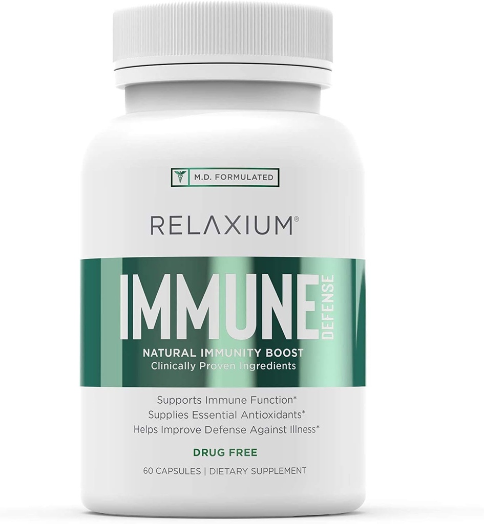 Relaxium Immune Defense, Powerful Immune Support Supplement, Immunity Booster, et tugevdada tervist Elderberry, küüslauk, Echinacea, C-vitamiin ja tsink (60 kapslit, 30 päeva pakkumine)