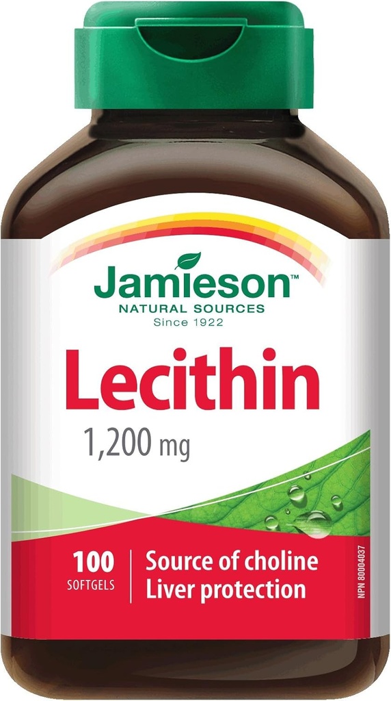 Jamieson Lecithin 1200 mg, 100 Softgels - Koliini maksa kaitse allikas