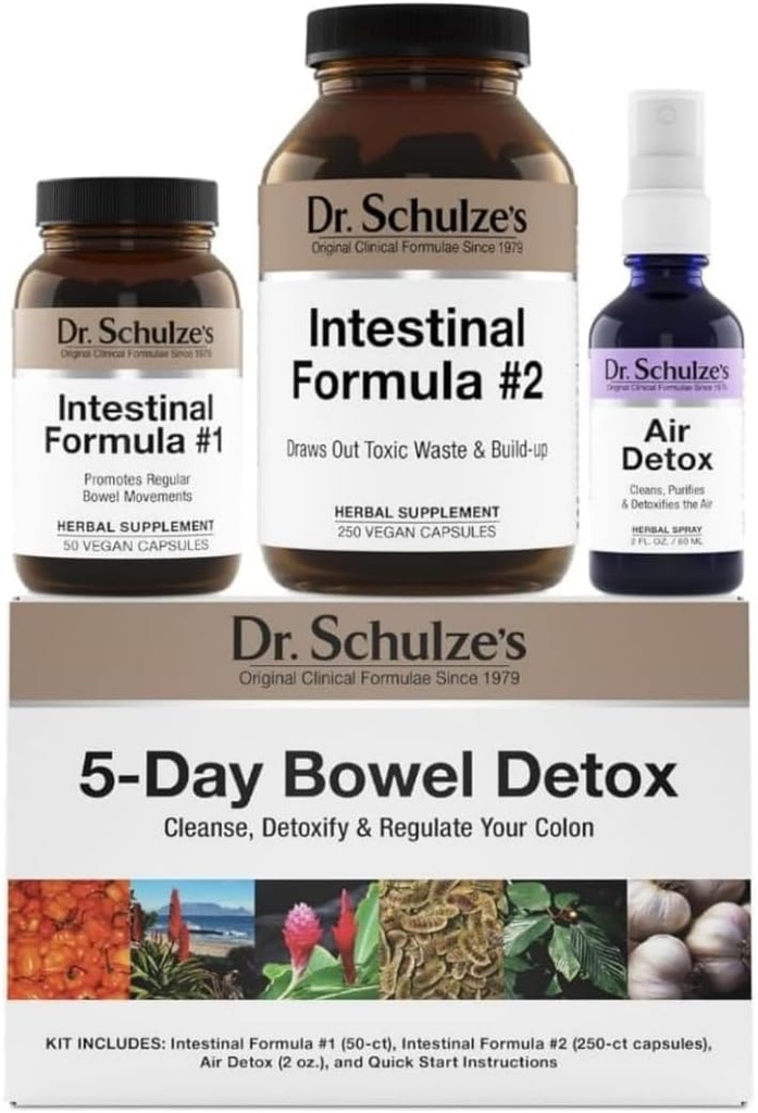 Dr Schulze's | 5-päevane soole detox | Taimne käärsoole puhastamine | Võib parandada seedimist | Edendab tervislikke liikumisi | Pakend võib erineda