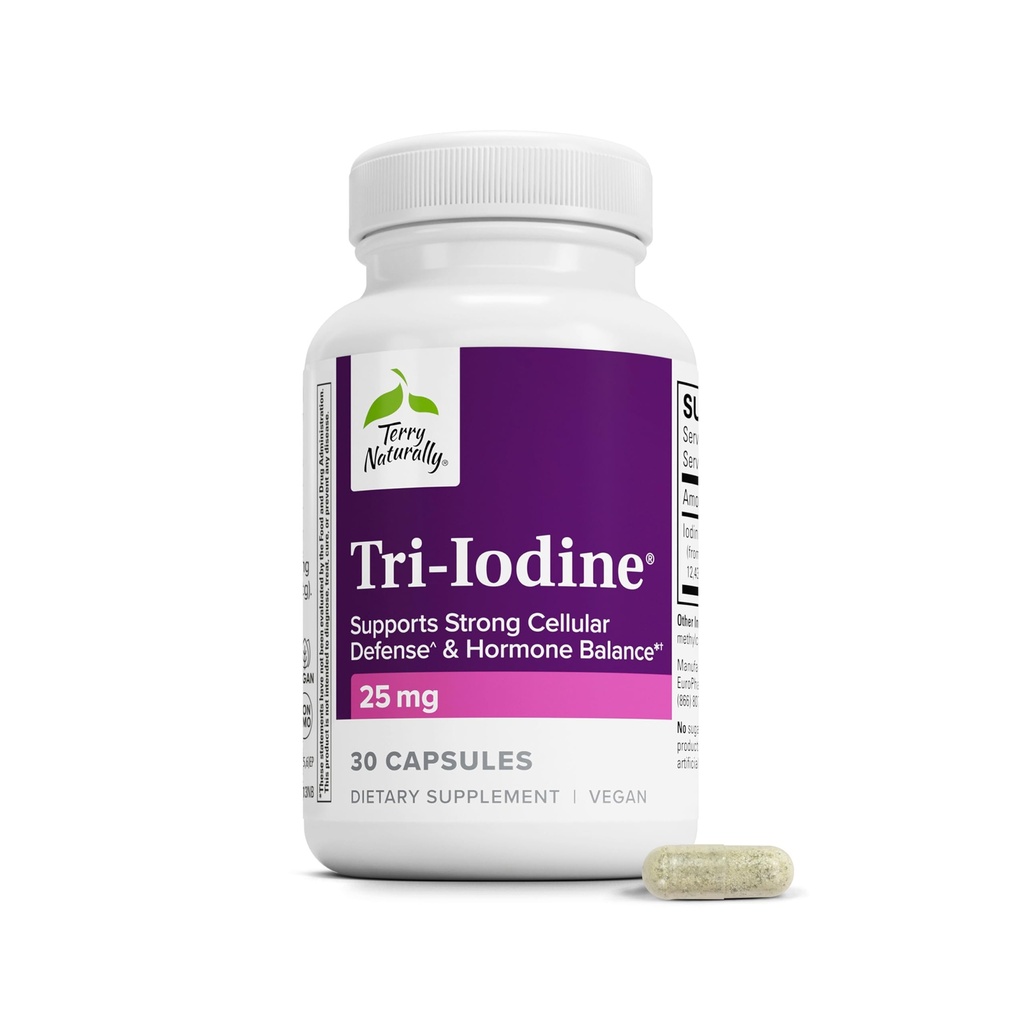 Terry loomulikult trijood - toidulisand rinna ja eesnäärme tervise toetamiseks - tervislik kilpnäärme funktsiooni lisatoetus - 25 mg, 30 kapslit