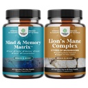 Bundle of Nootropic Brain Supplement for Mental Health & Selgus VIT A, B6, Riboflaviini, Niatsiini, Tiamiini, Folaadi ja Advanced Lion Mane Seene Täiendus - Aju Tervise Mälu Tugi & Fookus