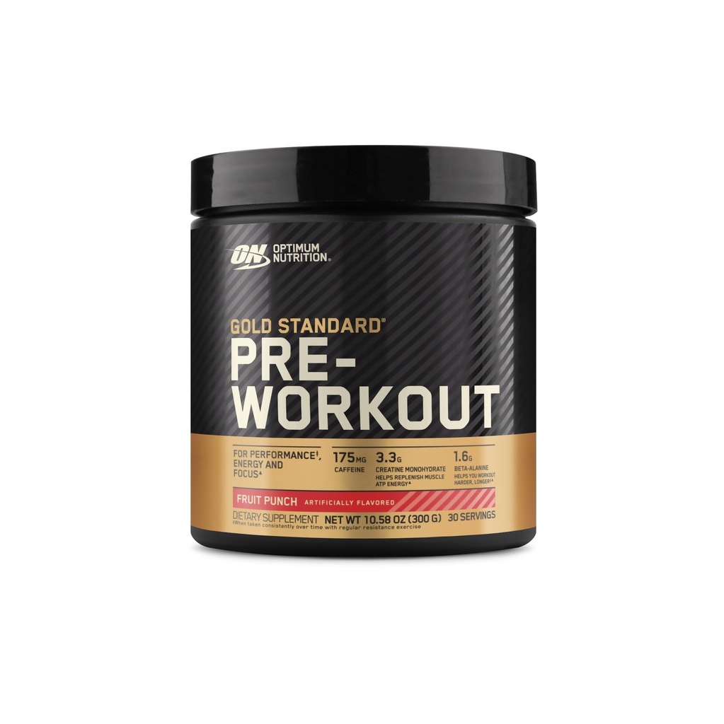 OPTIMUM FUTRITION Gold Standard Pre-workout koos kreatiini, beeta-alaniini ja kofeiiniga energia, maitse: puuviljapunch, 30 serveerimist