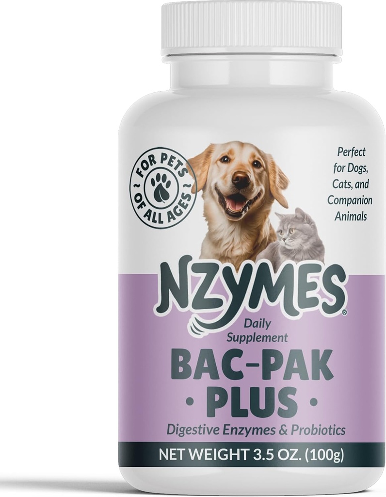 Nzymes® Bac-Pak Plus 100 Grams Seedeensüümid ja probiootikumid Seedetrakti, Lahtised Stoolid, Kõhulahtisus, Kõhukinnisus, Täiustatud Toitainete Omastamine - Valmistatud USA-s