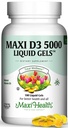 Maxi Health D3 5000 Vedelad geelid - looduslik D3-vitamiin - toidulisand - 180 kapslit - Kosher