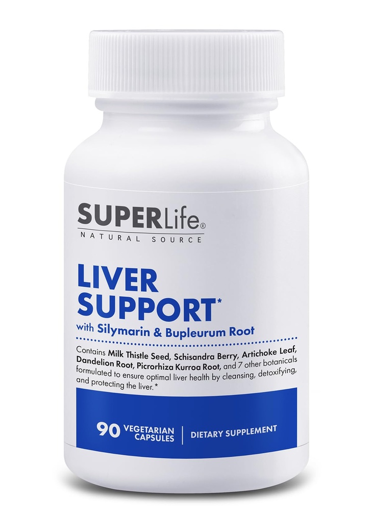 Liver Support - with Milk Thistle Extract (Silymarin), Bupleurum, Turmeric, Artichoke & Dandelion Root | Promotes Detox & Cleanse to Support Optimal Liver Function & Health | Supplement - 90 Capsules