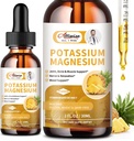 2 Pakend Kaalium Magneesiumilisandi Vedelik - Suur imendumine Rahulik Magneesium Kompleks 500mg & Kaalium 99mg Plus Kaltsium, Vitamiin D3, Tsink Jalakrampide & Luu & Energia & Immune Support - 2 Fl oz