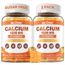Kaltsium 1200 mg koos D3-vitamiini kummidega - kaltsium + kurkumiline lisand naistele ja meestele vitamiin K2 B12 - tugiluu ja lihased - suhkruvaba - vegan (120 loend)