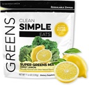 Clean Simple Eats Super Greens Pulber, looduslikult maitsestatud rohelised Pulber Chlorella, Spirulina, Superfoods & Prebiootiline kiud, Kunstlike koostisosadeta, Gluteenivaba, Sweet Sidrun Maitse, 30 Servings