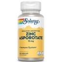 Solaray Tsink Asporotate 15mg Kelate kompleks | Immuunsüsteemi ja endokriinsüsteemi tugi, Raku ja naha tervise valem, 100 VegCap