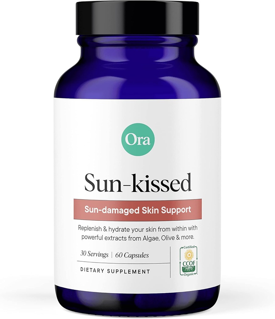 Ora Organic Skin Health Supplement - Sun Damage Support - soodustab naha looduskaitse | Vegan Antioksüdandid, sealhulgas astaksantiin ja karotenoidid - 1 kuu pakkumine, 60 kapslit