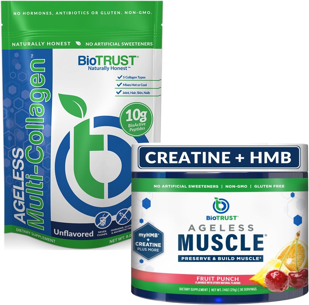 BioTrust Ageless Lihased (Fruit Punch) ja Multi kollageeni (maitsestamata) Bundle