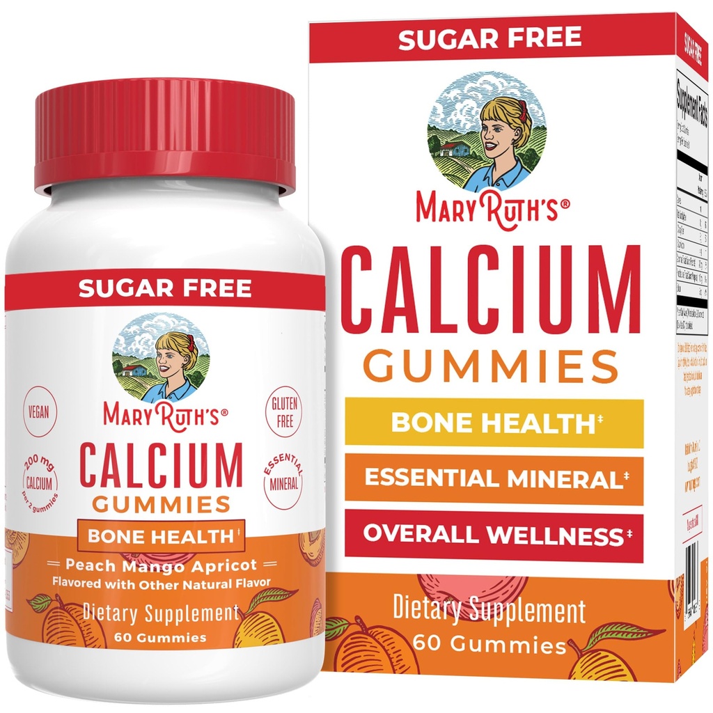 MaryRuth Organics Calcium Supplement | Sugar Free | Kaltsiumkummid naistele ja meestele vanuses 14+ | Tugevad luud ja hambad | Essential Mineral | Vegan | Gluteenivaba | 60 Count