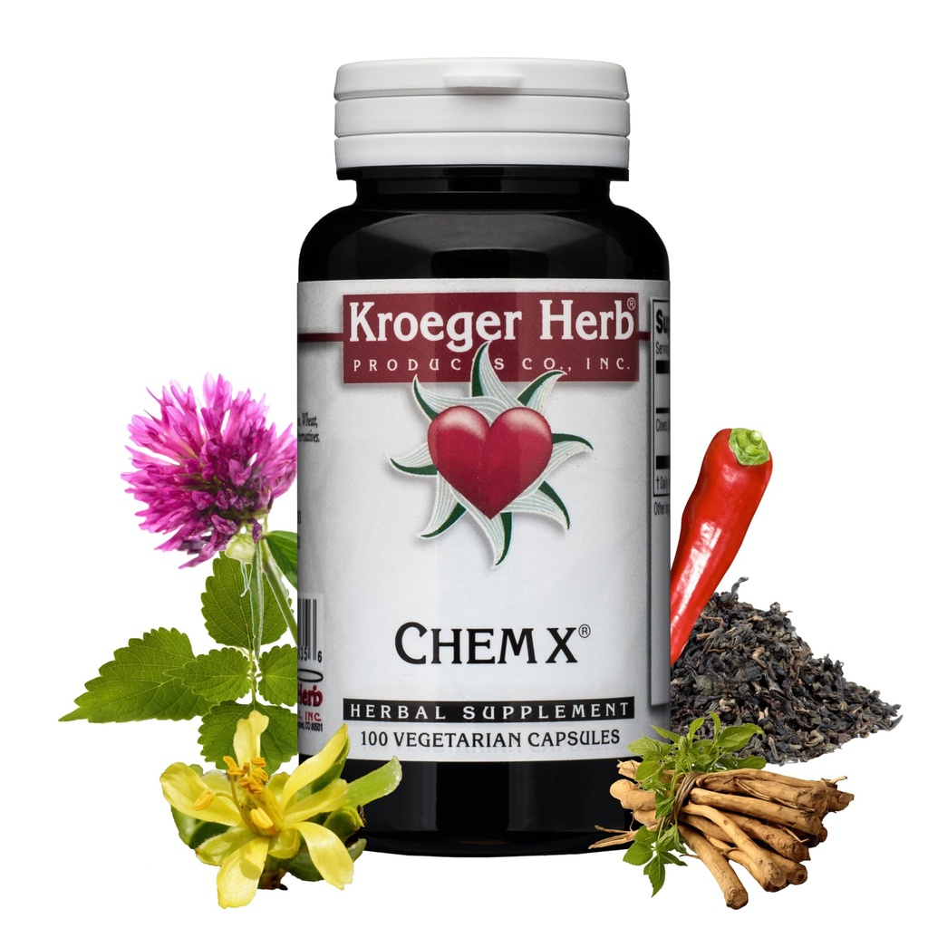 Kroegeri ürditooted, Chem X, Daily Detox and Cleansing Formula, Red Clover, Yellow Dock, Paprika toetab tervise maksafunktsiooni - mitte-GMO, gluteenivaba, säilitusaineteta, valmistatud USA-s