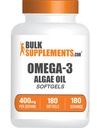 BulkSupplements.com Omega-3 Softgels - alates Algal Oil, vetikaõli Omega 3 Supplement - Gluteenivaba, 1 Softgel per Serving, 180 Count (pakk 1)