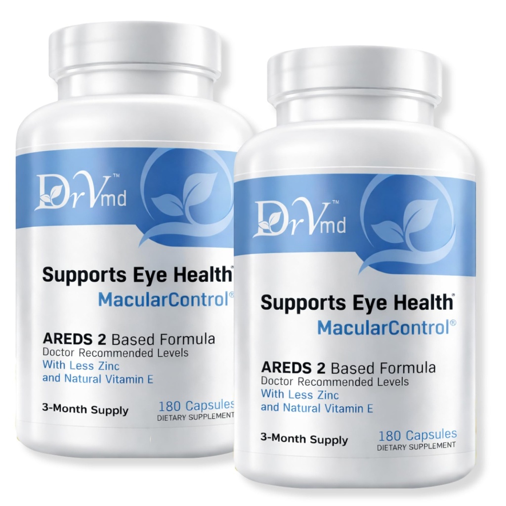 Makulaarne kontroll AREDS 2 silma vitamiinid + luteiin 10mg + Zeaksantiin 2 mg, 25mg tsink, C-vitamiin ja looduslik E - arsti formuleeritud silmatoetus (360 kapslit) 6 kuu pakkumine