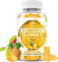 Berberine Gummies koos Ceylon Cinnamon 1500mg kõrge potentsi Berberine HCL täiendus immuunsüsteemi ja ainevahetuse toetamine, suhkruvaba, ananassimaitse - 60 Count