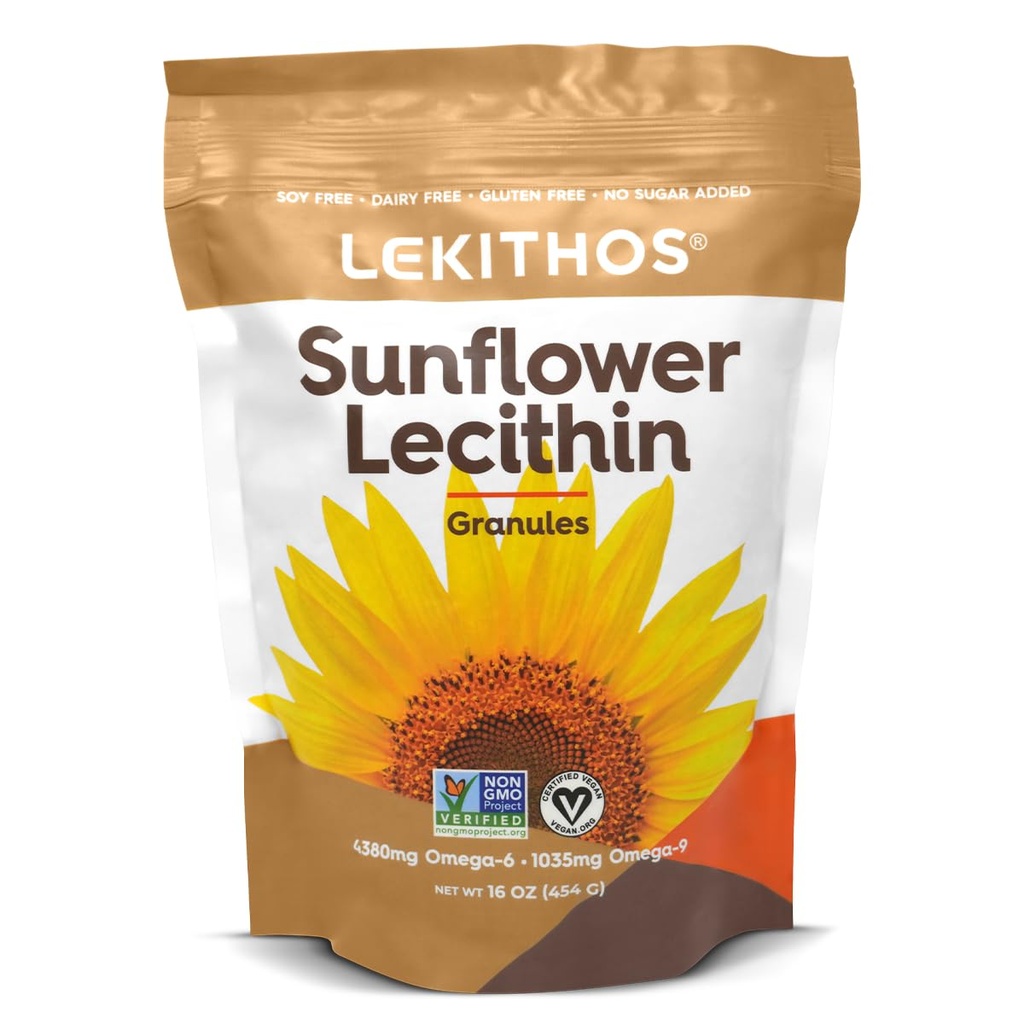Sunflower Lecithin Granules, Vegan, Allergen Free, Gluten Free, No Artificial Preservatives, Single Ingredient 16oz