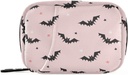 Halloween Bats Roosa Pill Box 7 päeva Pill Case Travel Pill Korraldaja kott koos Zipper Portable Weekly Vitamin Medicine Supplement Hoidja kott