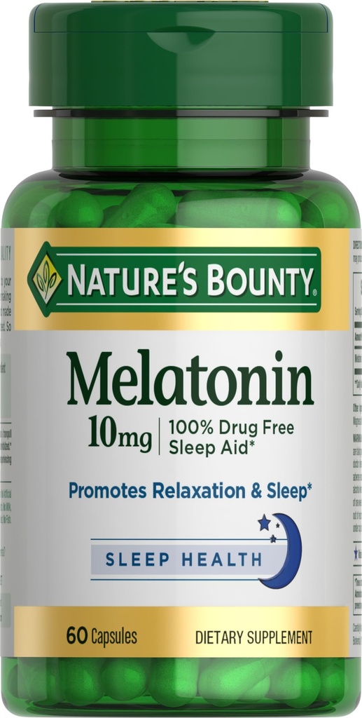 Looduse pearaha melatoniin, 100% ravimivaba uneabi, toidulisand, 10 mg, 60 krahv