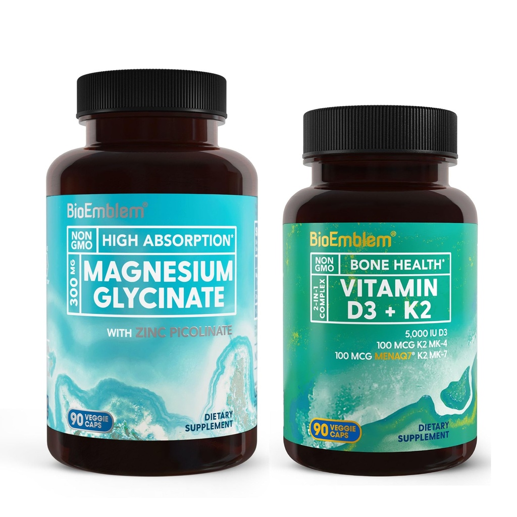 BioEmblem Magneesiumglütsinaat tsingi ja D3-vitamiiniga K2