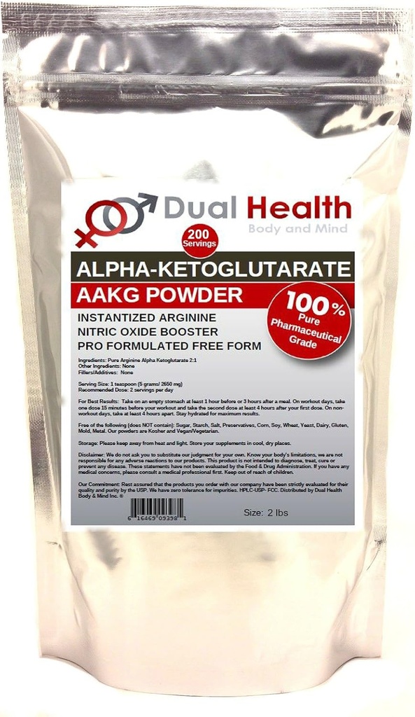 Puhas AAKG (2 lb) L-arginiin alfa-ketoglutaraat Pulbriline täiendus
