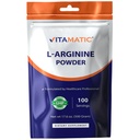 Vitamatic L-Arginine Pure Powder 500 Gram | Maitsestamata | Non GMO | Gluteenivaba | No Additives | 5000mg Per Serving | 100 Servings