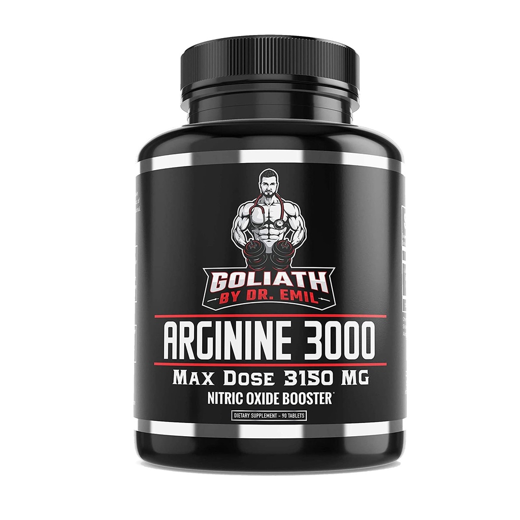 Dr Emil - L Arginiin (3150 mg) Kõrgeim Kapsli annus - lämmastikoksiidi lisand vaskulaarsuse, vastupidavuse ja südame tervise jaoks (AAKG ja HCL) - 90 tabletti