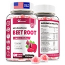 Beet Juurkummies - Lämmastikoksiidi Booster täiendused meestele ja naistele, kellel on peedi, L-tsitrulliin ja L-arginiin - süda, lihased ja tsirkulatsioonitoetus - suhkruvaba, vegan, segatud marjamaitse, 60 Gummies