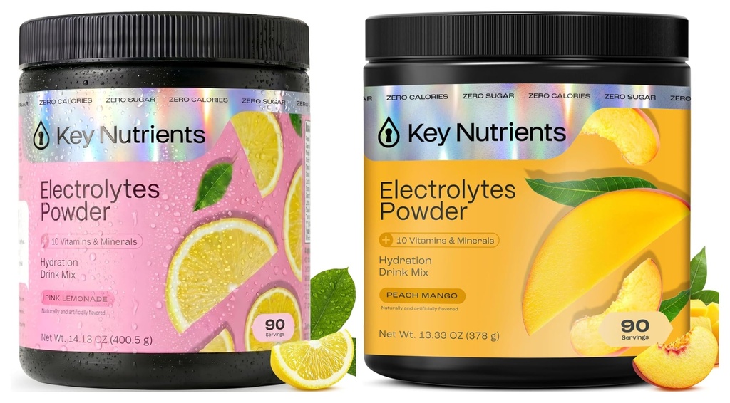 PÕHITOITMED Ultimate Hydration & Recovery Electrolyte Bundle – Tropical Peach Mango & Fresh Pink Lemonade, Sugar-Free, 90 Serving Every