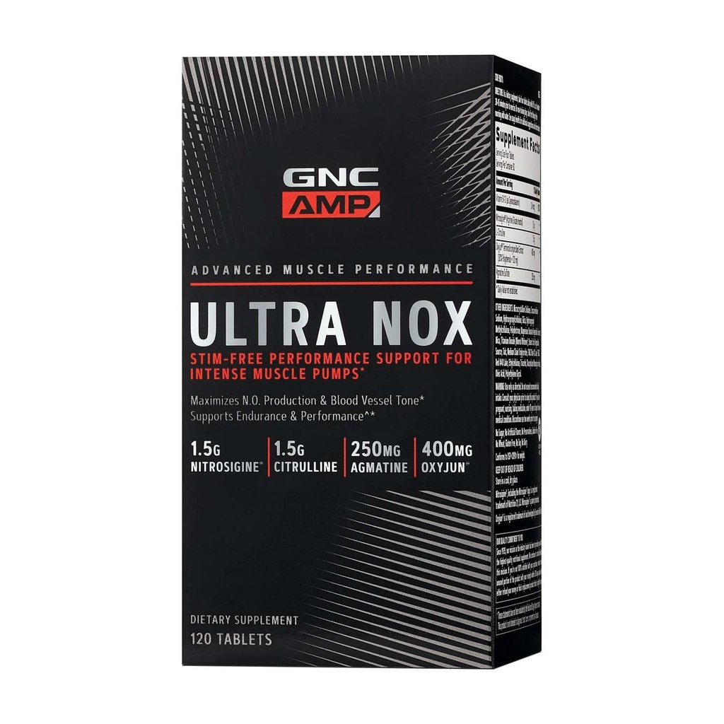 GNC AMP Ultra Nox, Supports Endurance & Performance, Stim-Free, 120 Count