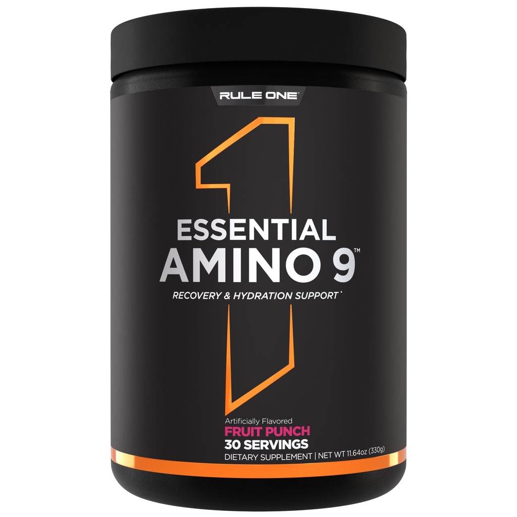 Reegel 1 Valgud Essential Amino 9 - Taastamise ja hüdreerimise tugi 7,5 g asendamatute aminohapete + elektrolüütide (30 Servings, Fruit Punch)