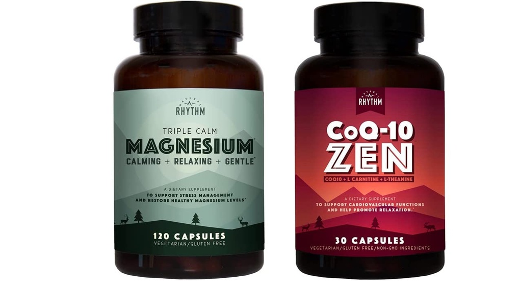 Natural Rhythm Cardio Calm Bundle - Triple Calm Magnesium 150mg, 120 kapslit + CoQ10-ZEN (koensüüm Q10 + L-karnitiin + L-Theanine), 30 kapslit